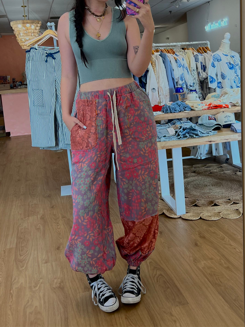 Sunset Floral Boho Joggers