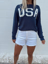 USA Navy Round Neck Sweater