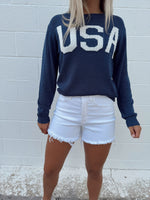 USA Navy Round Neck Sweater