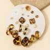Leopard Acrylic And Pearl Mixed Earrings Set
