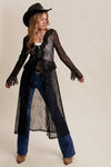 Sheer Lace Ruffle Duster LJ0259