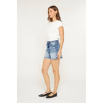Mica Super High Rise Raw Hem Mid Length Shorts