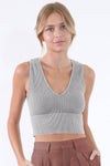 Nikibiki Vintage Plunge V-Neck Seamless Crop Top
