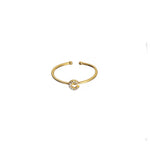 18K Gold Shiny Adjustable Initial Ring - Set of 16