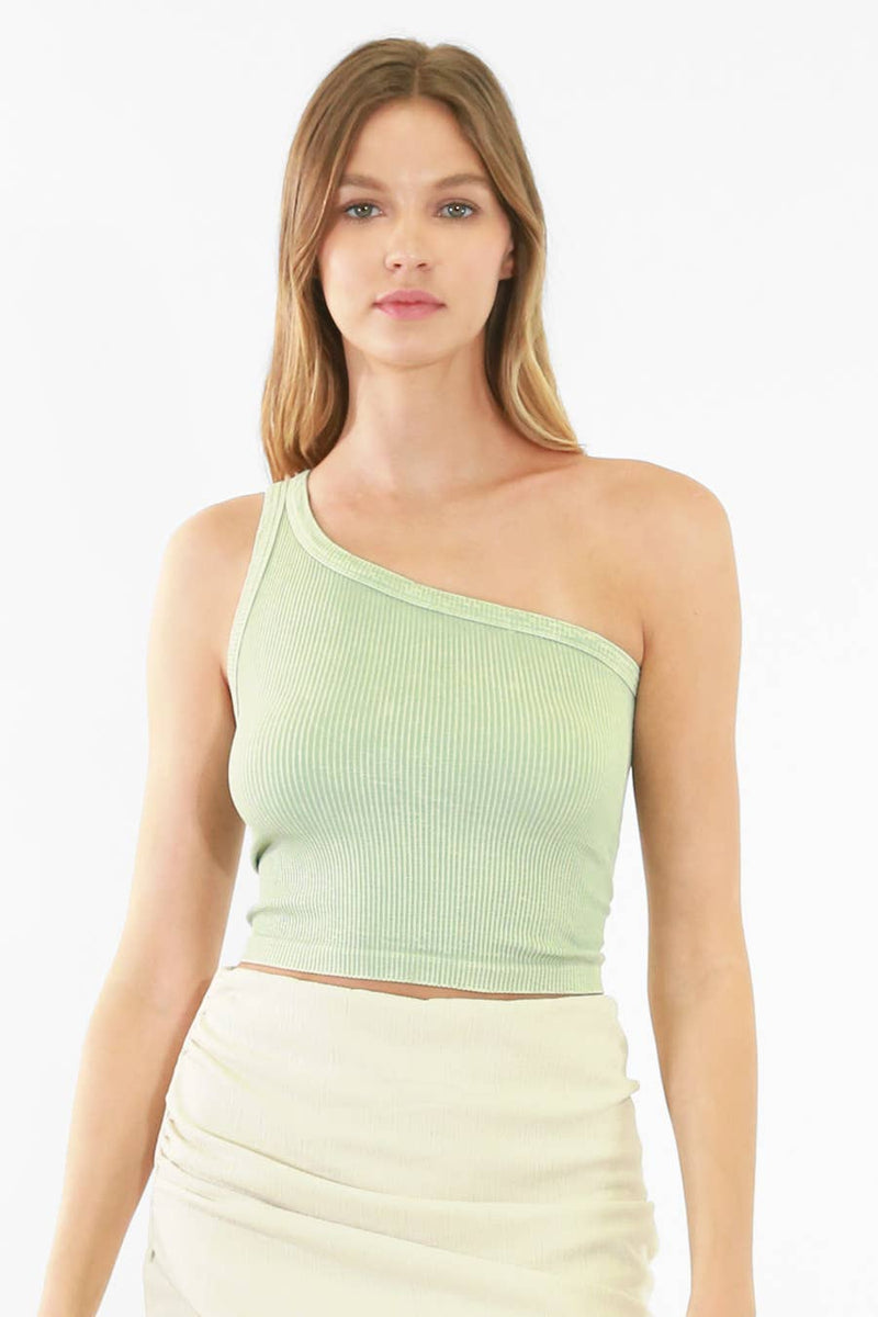 Nikibiki Vintage One Shoulder Crop Top