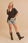 Ellen V- Neck Linen Top