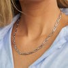 Waterproof Silver Paperclip Chain Necklace