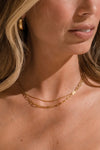Waterproof Gold Paperclip Layered Choker