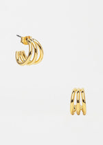 18K Gold Triple Mini Hoops