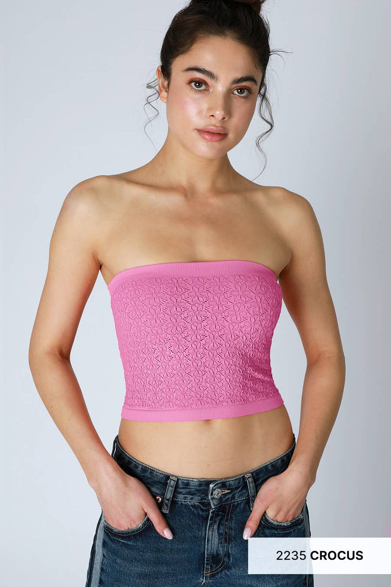 Nikibiki Floral Lace Tube Top