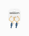 Sea Life Marine Blue Fish Earrings