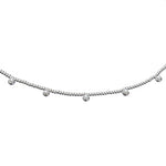 Silver Beaded Pearls Necklace