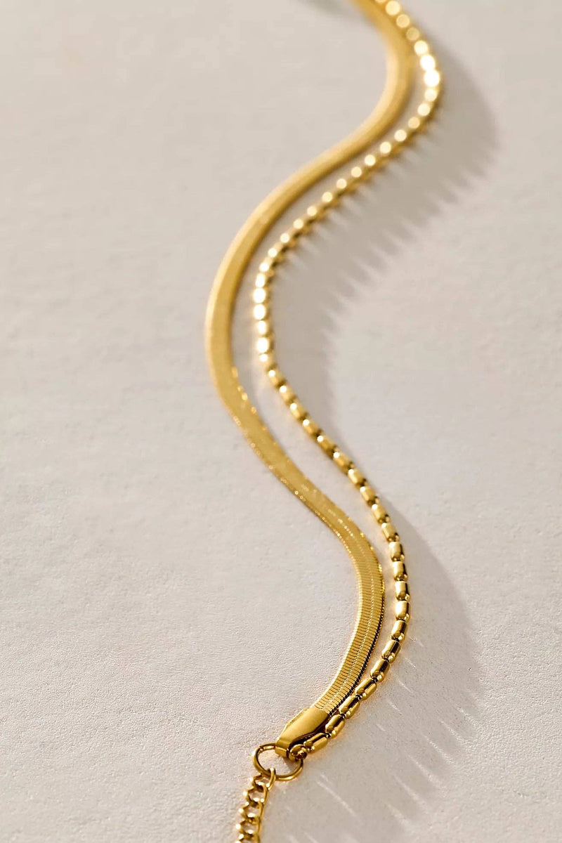 Waterproof Gold Double Layered Anklet