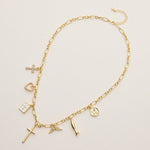 Faith and Love Charm Necklace - 18K Gold Dipped