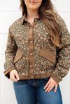 POL Chocolate Floral Quilt Jacket