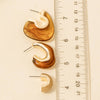 3Pc Acetate And Metallic Hoop Earrings Set