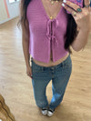 Double Tie Lilac Top