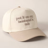 Put it on my husband's tab Embroidery Canvas Cap: Black / ONE SIZE