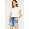 Mica Super High Rise Raw Hem Mid Length Shorts