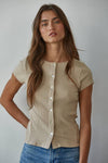 Ribbed Button Down Knit Cardigan Top