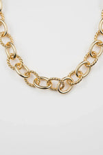 18 Gold Twisted Chain Link Statement Necklace