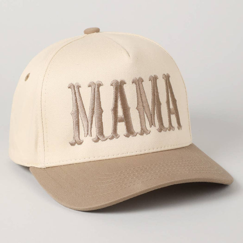 MAMA Typographic Design Embroidery Baseball Cap: Denim / ONE SIZE