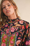 Saturated Colorful Floral Blouse