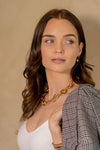 18 Gold Twisted Chain Link Statement Necklace