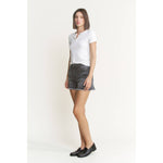 Mica Super High Rise Distressed Shorts: Washed Black