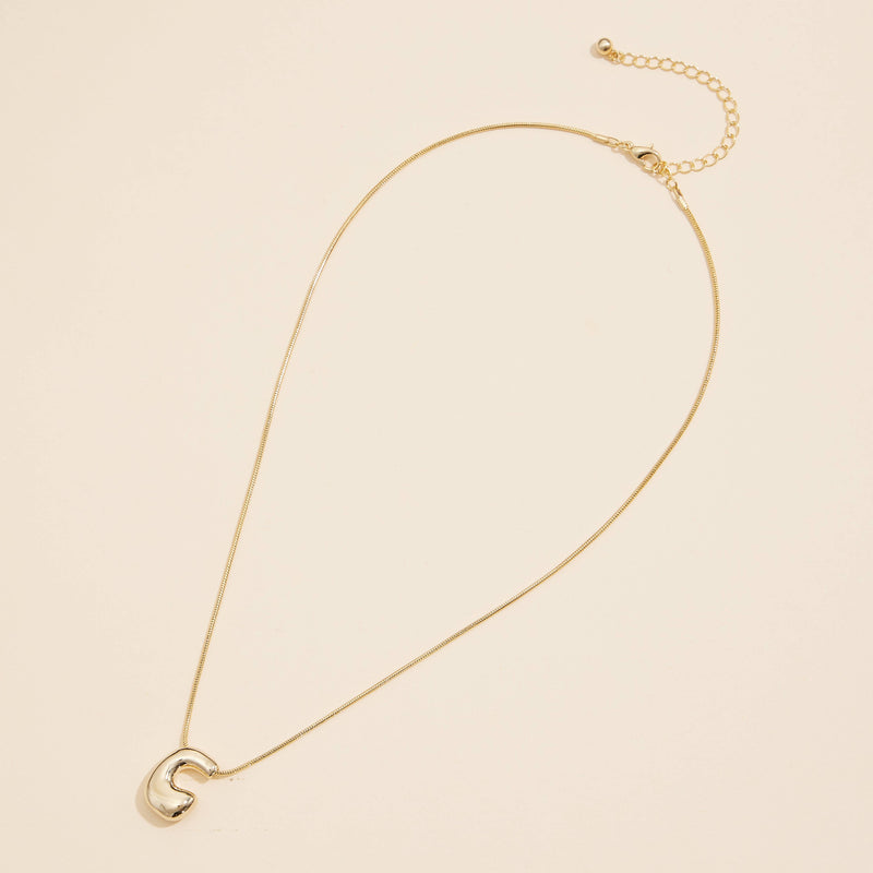16 Assorted Pack of Bubble Design Initial Short Necklaces