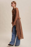 Sheer Lace Ruffle Duster LJ0259