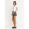 Mica Super High Rise Distressed Shorts: Washed Black