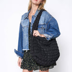 Stylish Puffer Lightweight Shoulder Large Bag: LAV / ONE SIZE