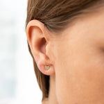 18K Gold Dainty Diamond Heart Studs