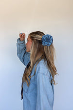 GRANDPA DENIM FLOWER CLAW
