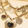 Assorted Pearl And Heart Charms Statement Necklace