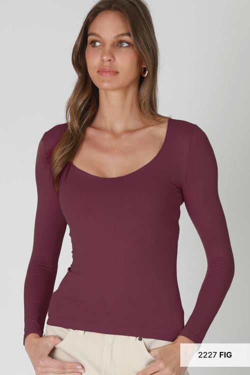 Nikibiki Clean Line Sweetheart Long SleeveTop