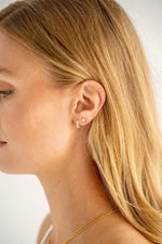 18K Gold Opal Huggies