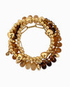 Gold Accent Marble Color Pearl Bead Bracelets Set of 4
