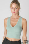 Nikibiki Vintage Plunge V-Neck Seamless Crop Top