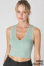 Nikibiki Vintage Plunge V-Neck Seamless Crop Top