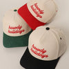 Howdy Holidays 3D Text Embroidery Corduroy Hat