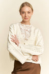 White Glitz Cardigan: Ivory