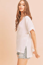Ellen V- Neck Linen Top