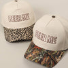 BEER ME Embroidery Leopard Camo Trucker Hat