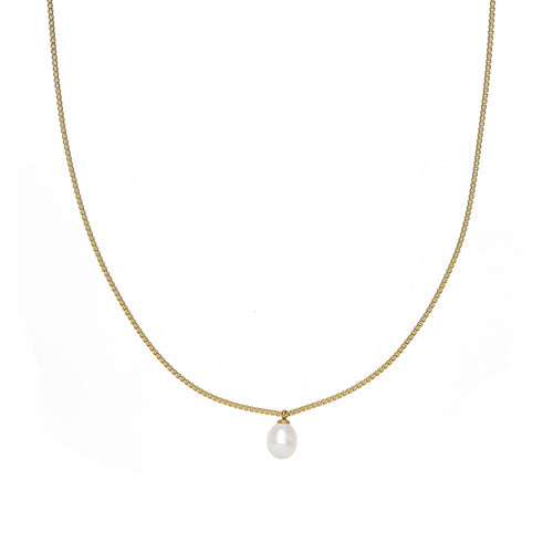Box Chain Pearl Necklace