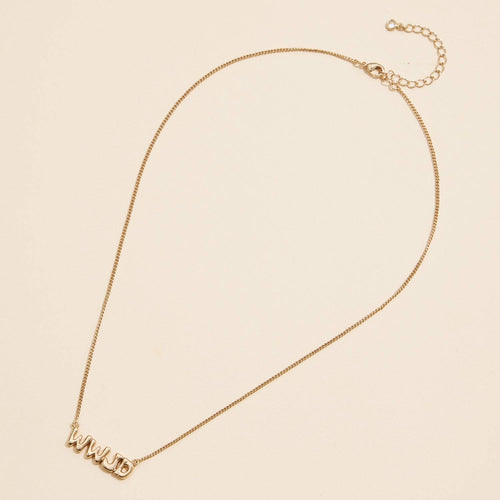 WWJD What Would Jesus Do 18K Gold Necklace