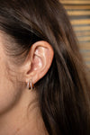18k Gold Pave Shine Double Hoops