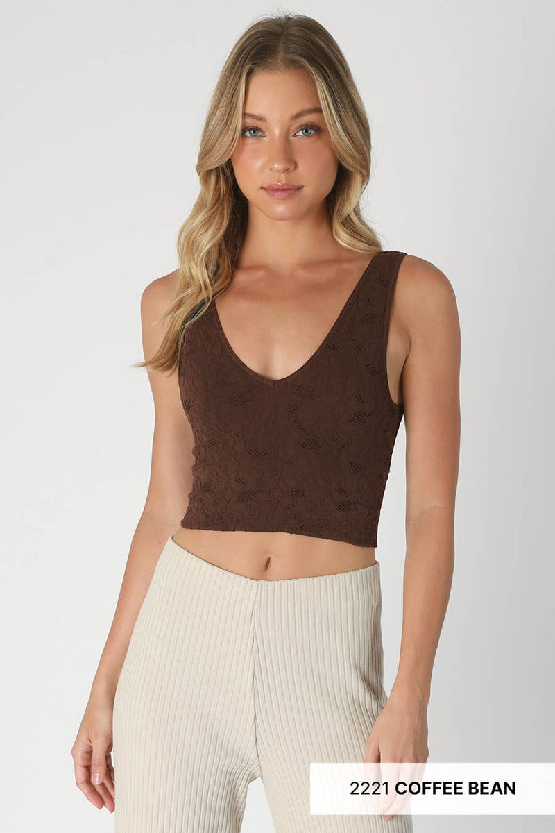 Nikibiki Lace V Neck Tank Top
