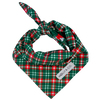 Santa + Royal Stewart Plaid - Reversible Dog Bandana